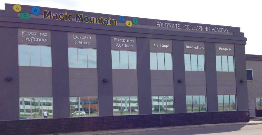 Solar window film on the windows of Magic Mountain.