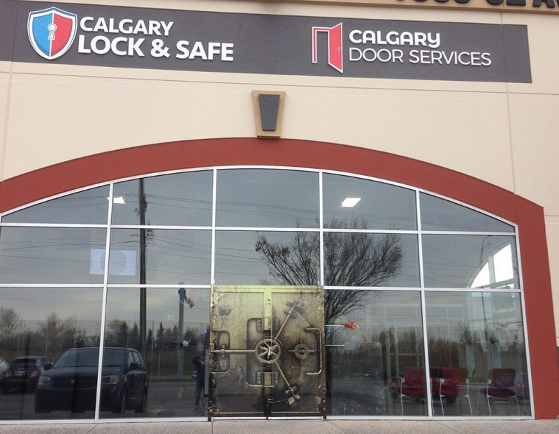 Calgary Lock & Safe specialty glass treatment.