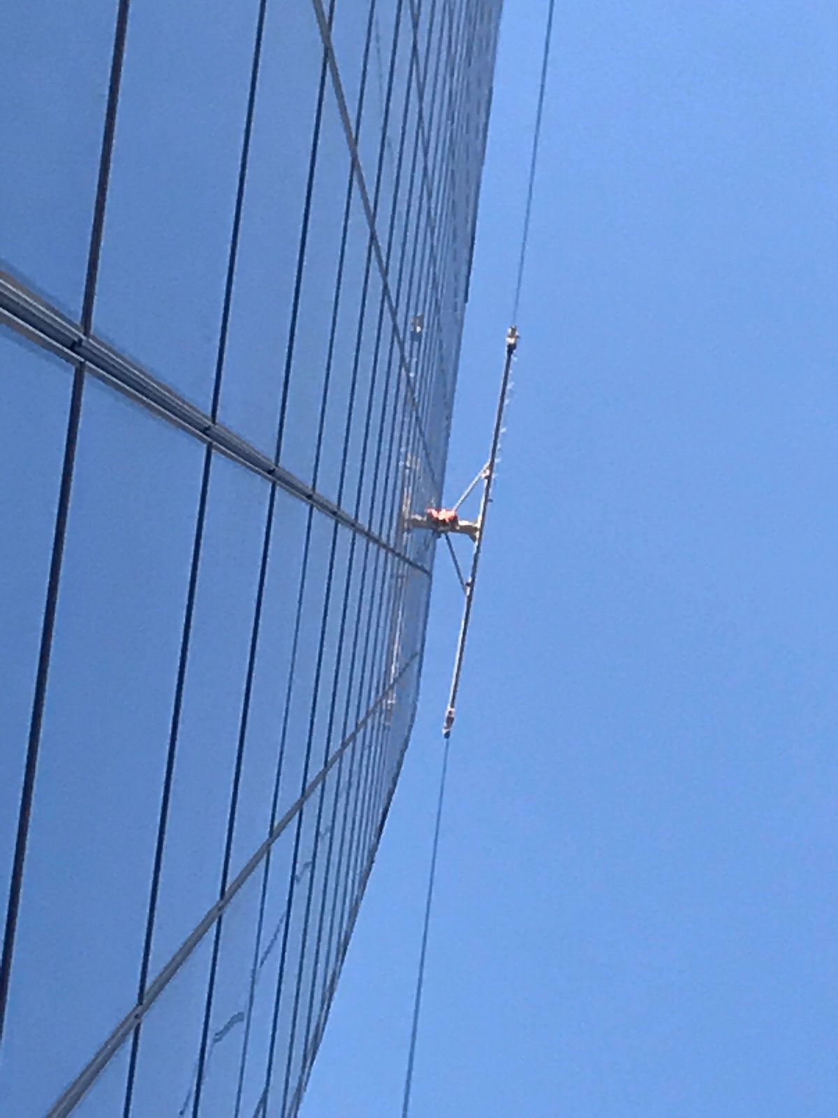 Security window film being applied