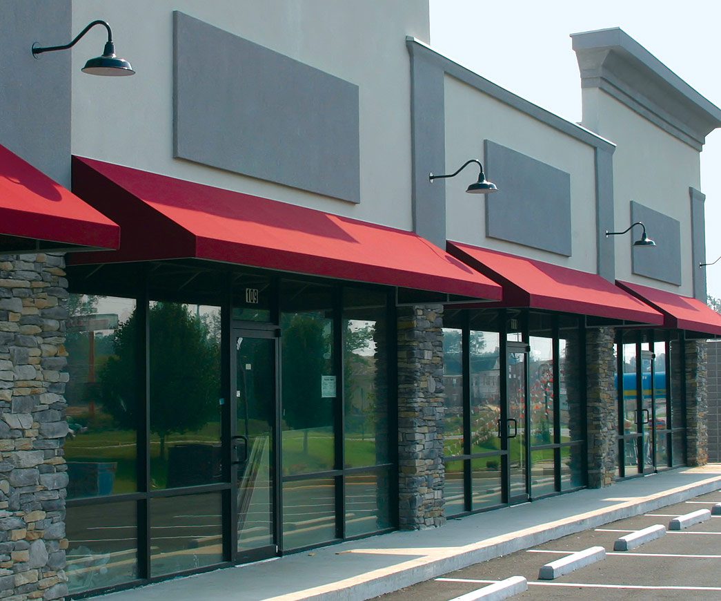 Security film on commercial office windows.