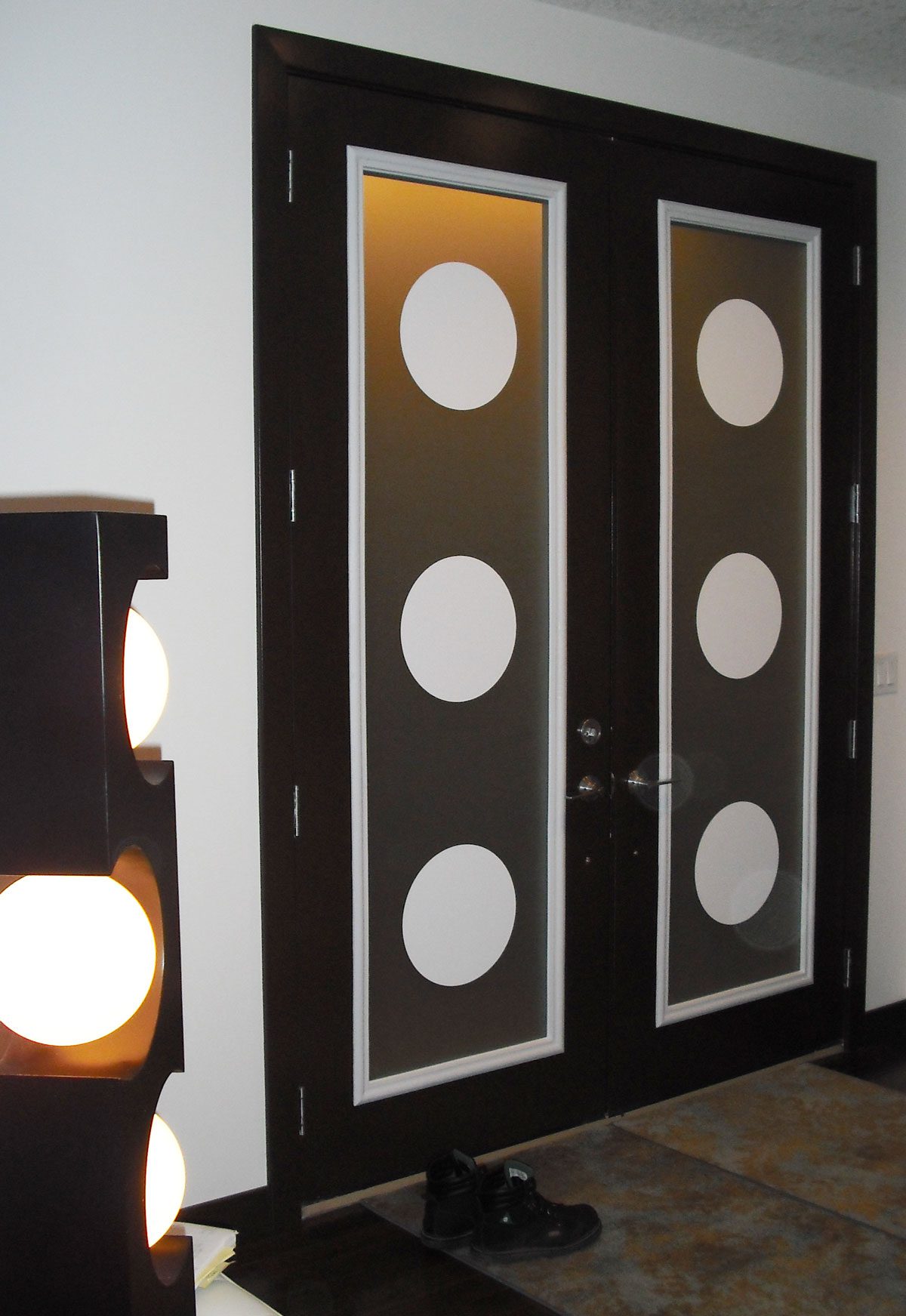 Specialty vinyl dots on front door